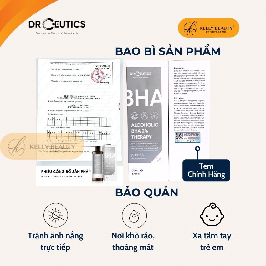 BHA 2% Therapy DrCeutics - Giảm Mụn, Loại Bỏ Da Chết, Dầu Thừa; Se LCL | Kelly Beauty