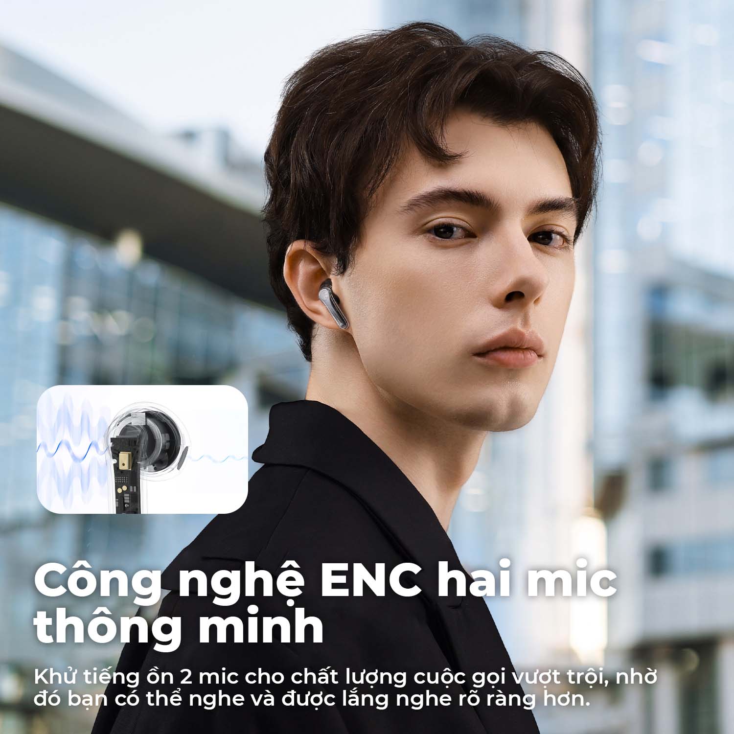 Tai nghe True Wireless SoundPEATS ClearPods | Trong suốt Trendy | Mic Kép ENC | Bluetooth 5.3 - Hàng Chính Hãng