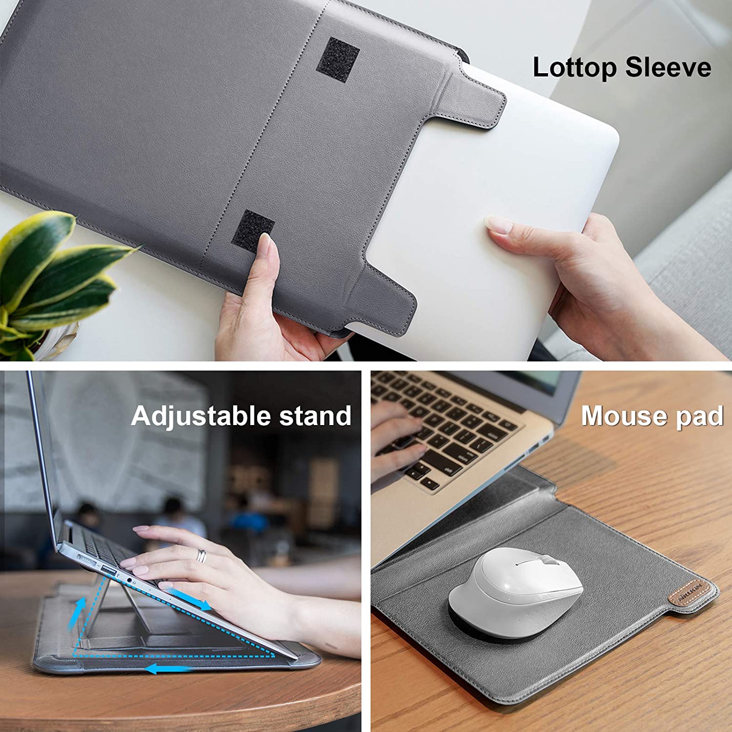 Túi chống sốc Macbook Laptop đa năng kiêm giá đỡ & miếng lót chuột hiệu Nillkin Sleeve Case Stand Adjustable hỗ trợ làm việc bảo vệ 360 độ - hàng chính hãng