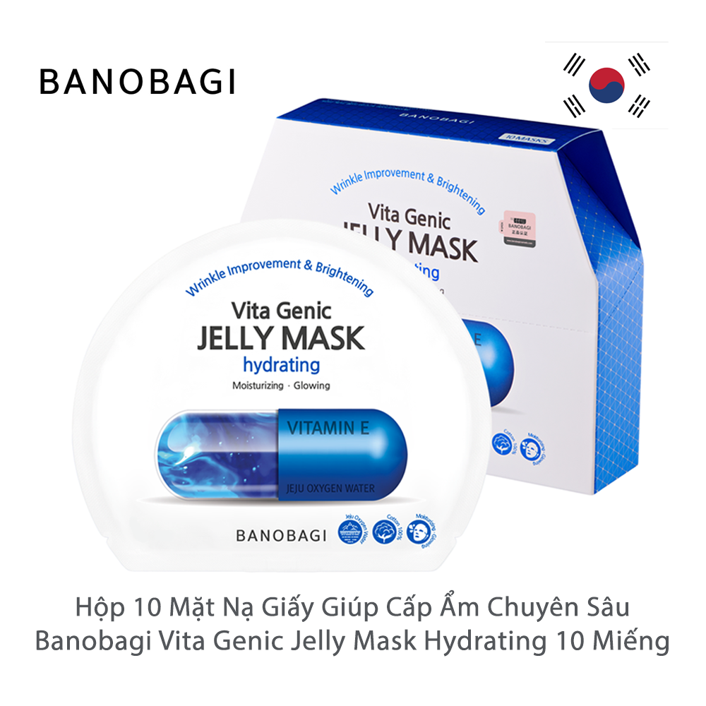 Hộp 10 Mặt Nạ Giấy Giúp Cấp Ẩm Chuyên Sâu Banobagi Vita Genic Jelly Mask Hydrating 30ml x 10 Miếng