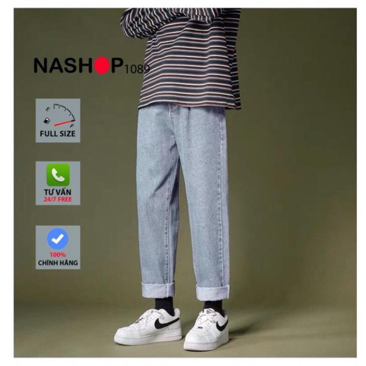 Quần jean bò baggy nam Nashop QT30 1089 quần bò ống đứng hot năm 2021