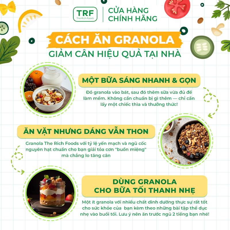 Ngũ cốc Granola Giảm Cân Healthy Ăn kiêng The Rich Foods Vani 250g