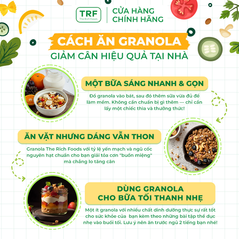 Hình ảnh Ngũ cốc Granola Giảm Cân Healthy Ăn kiêng The Rich Foods Vani 250g