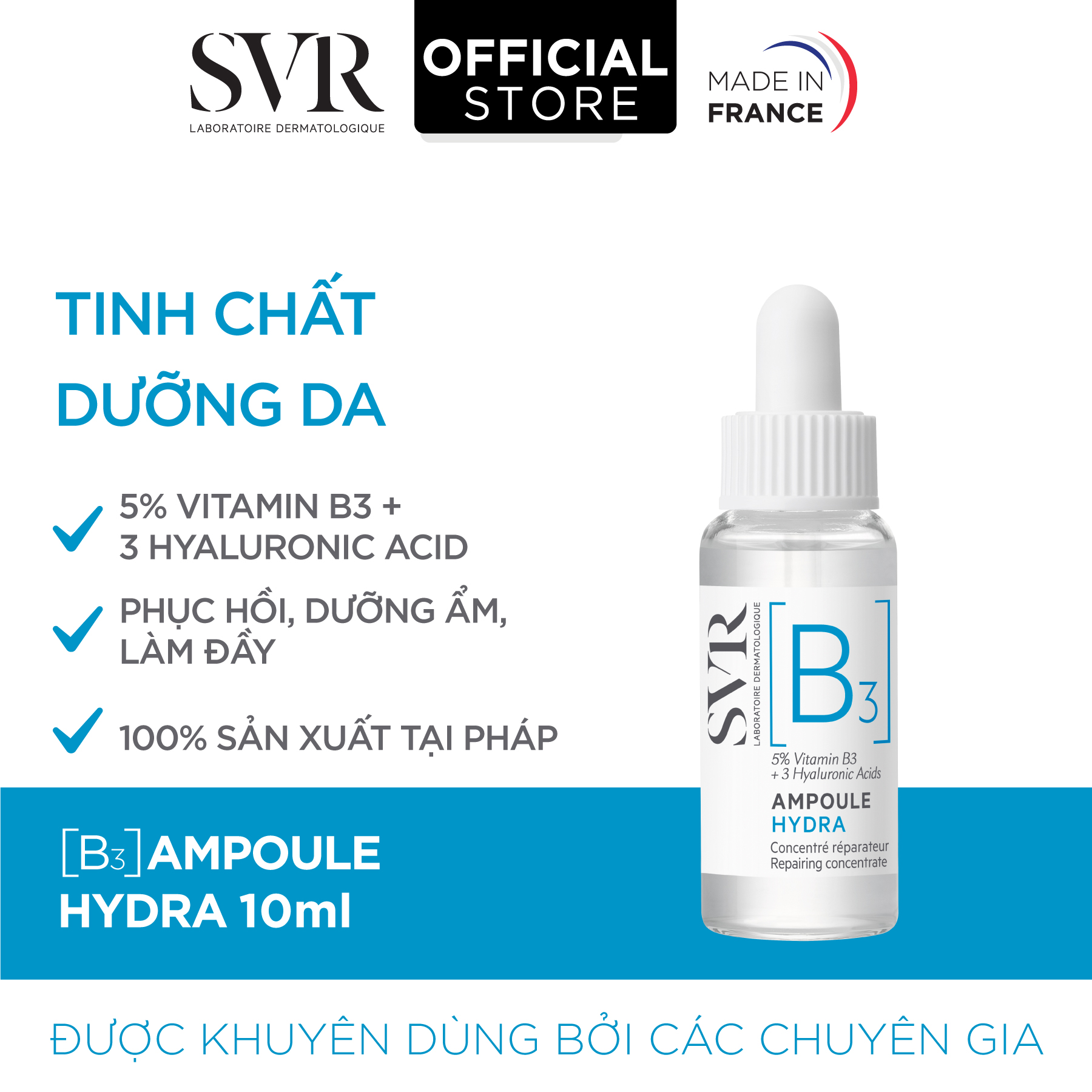 Tinh chất giúp sửa chữa da, làm đầy và chống nhăn da SVR Ampoule Hydra 10ml