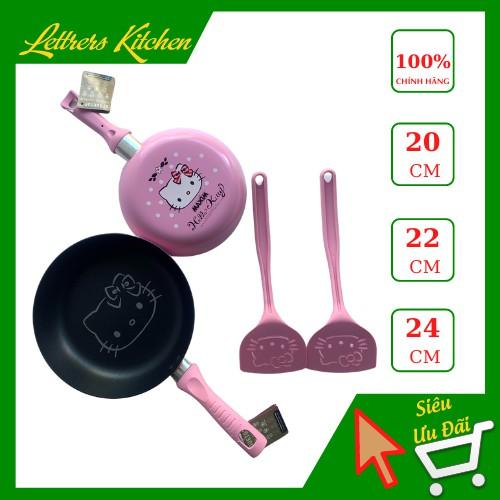 Chảo chống dính nhập khẩu cao cấp Hello Kitty màu đỏ/ hồng size 20cm, 22cm, 24 cm