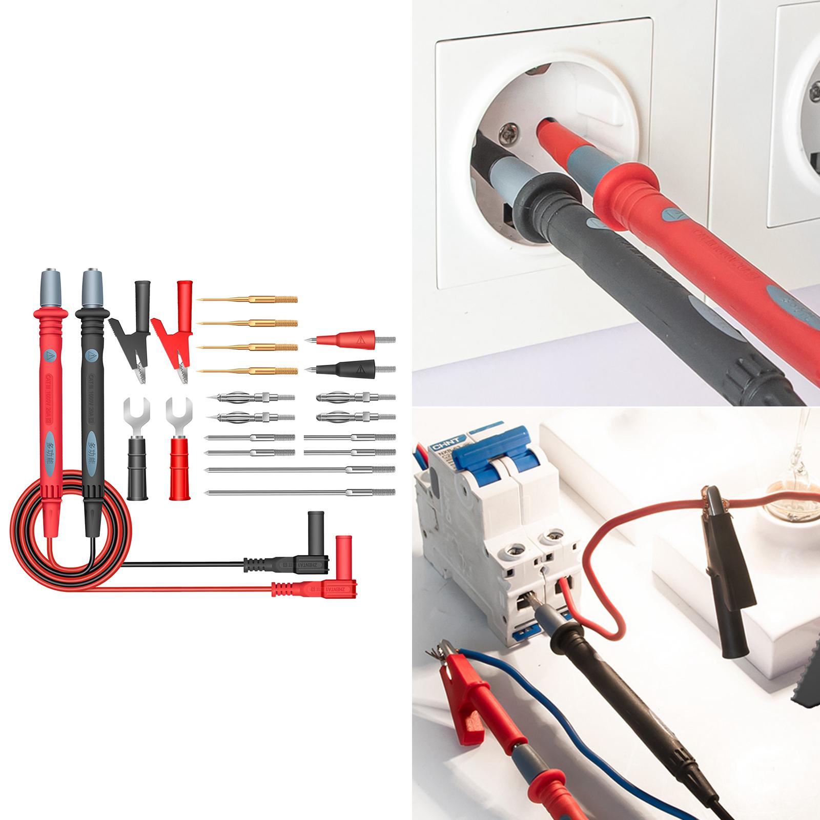 22 in 1 Electronic Test Leads Kit, Digital Multimeter Leads, with Alligator Clips ,Replaceable Probes Tips ,Accs Kit for Digital Multi Meter
