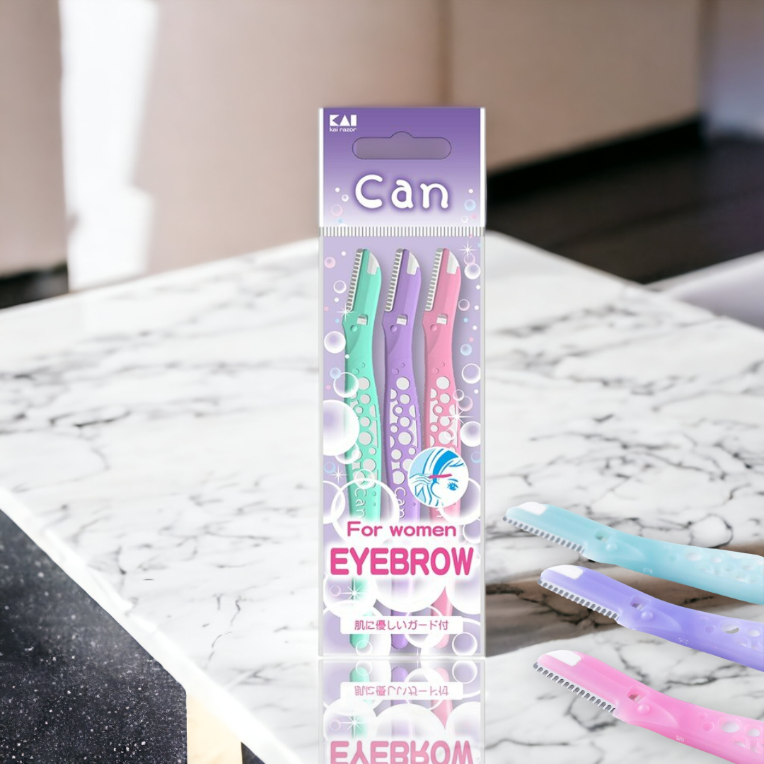 Dao Cạo Lông Mày Kai Eyebrow For Women Lưỡi Thép Không Gỉ (Set 3 Cây)