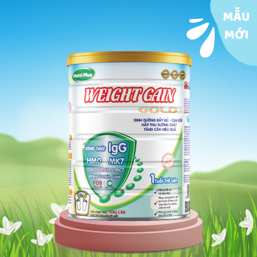 [MUA 2 TẶNG 1] Sữa bột dinh dưỡng Weight Gain dành cho người gầy, tăng cân hiệu quả - 900g Nutriplus Gold