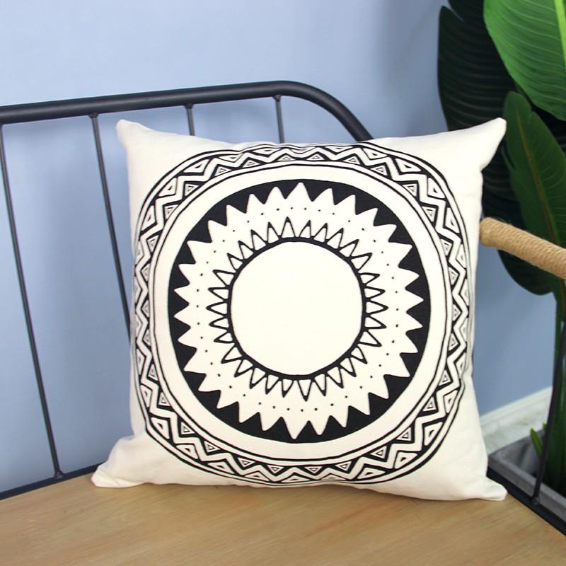 Vỏ Gối Tựa Lưng Canvas In Màu Phong Cách Scandivi PV9874