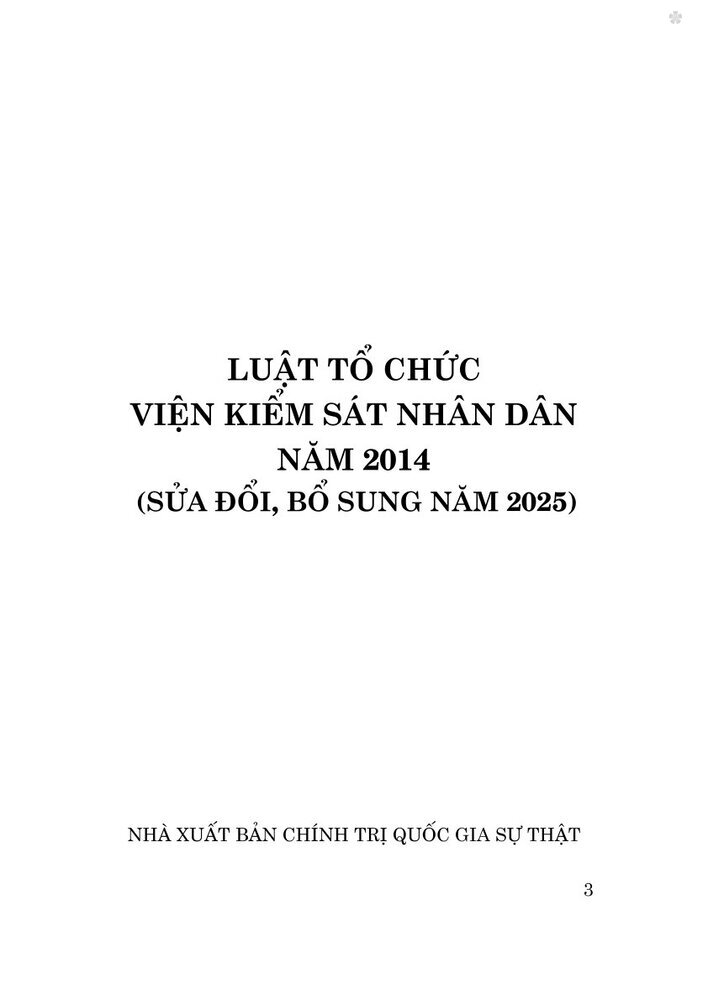 Luật Tổ chức Viện kiểm sát nhân dân năm 2014 (sđ, bs năm 2025)