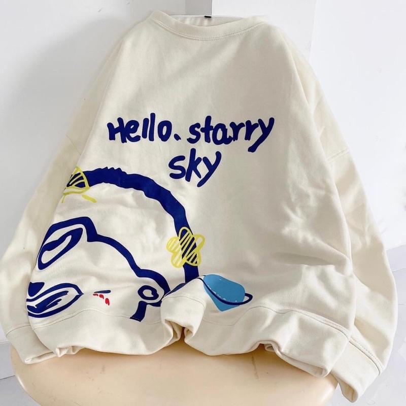 Áo sweater nỉ Hello unisex