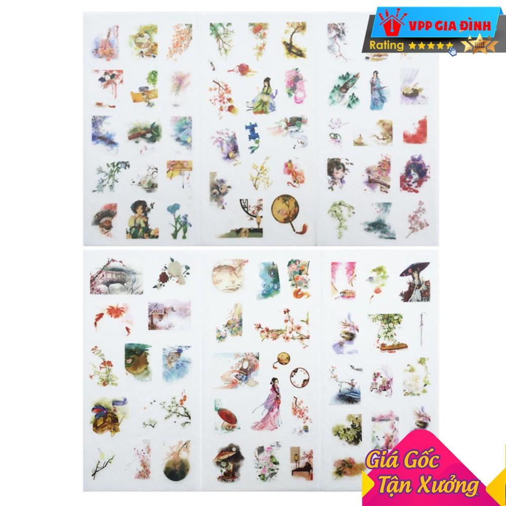 Bộ 6 Tấm Nhãn Dán Sticker Giấy Trang Trí Cổ Trang V1