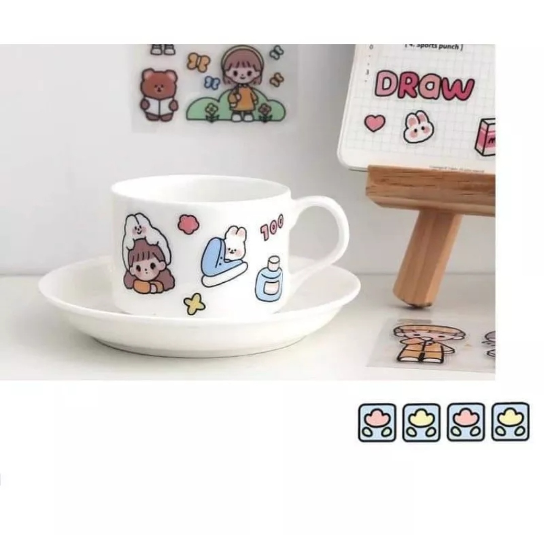 1 miếng Sticker dễ thương trang trí sổ, laptop, bình nước