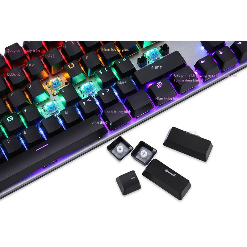 Giá thấp nhất K137 có dây thực bàn phím cơ máy tính trò chơi điện cạnh tranh dạ quang RGB xanh trục đỏ trục bàn phím cơ