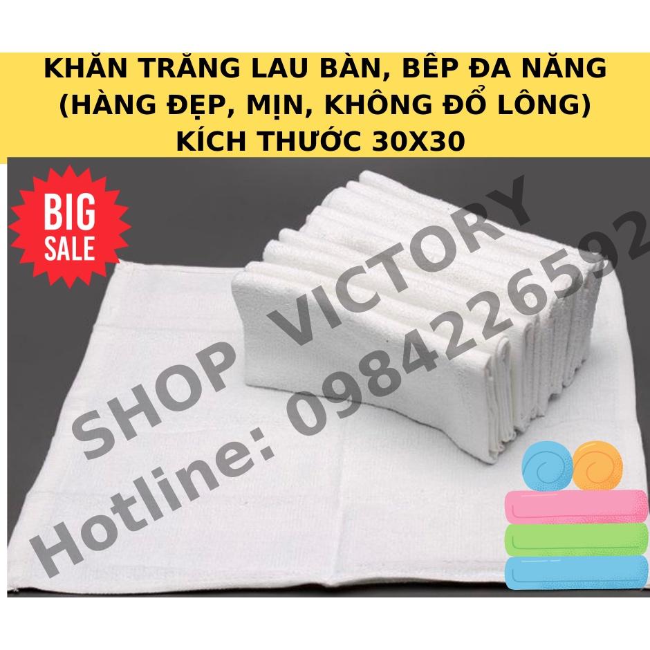 Khăn Trắng/Màu Lau Bàn/Bếp Kích thước (30x30)cm