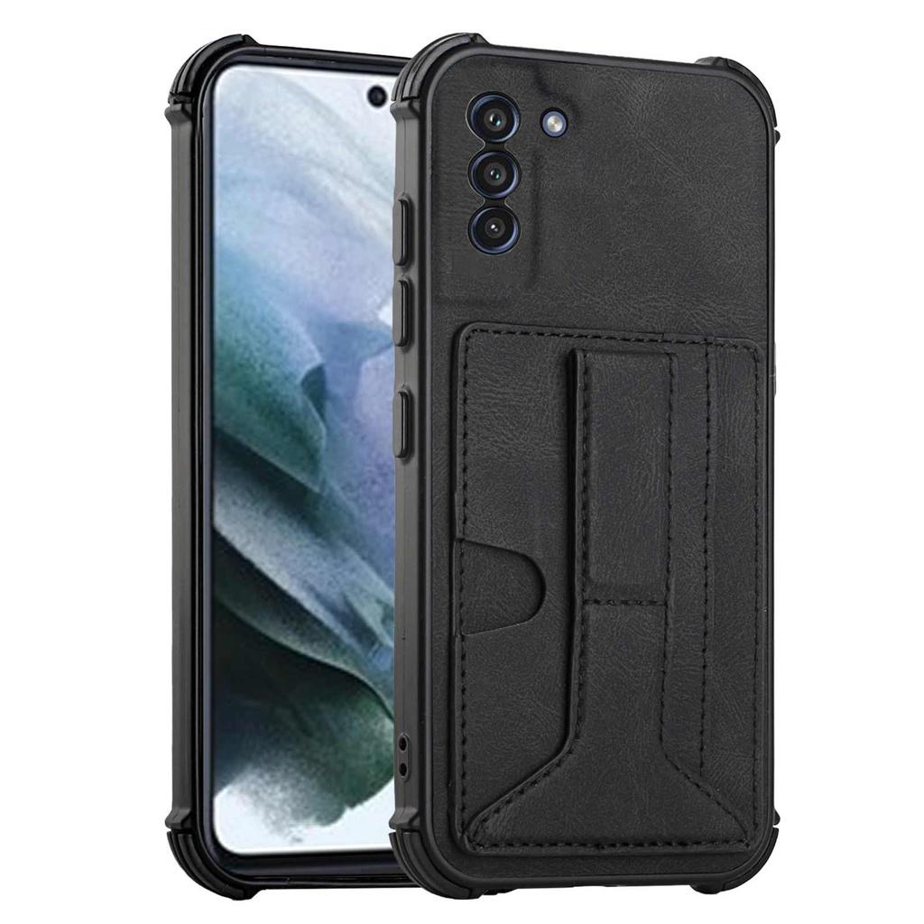 Ốp điện thoại TPU mềm giá đỡ gắn thẻ cho Samsung Galaxy A11 M11 A21S A52 A72 S21 + S21 Plus S21 Ultra S21 FE 5G
