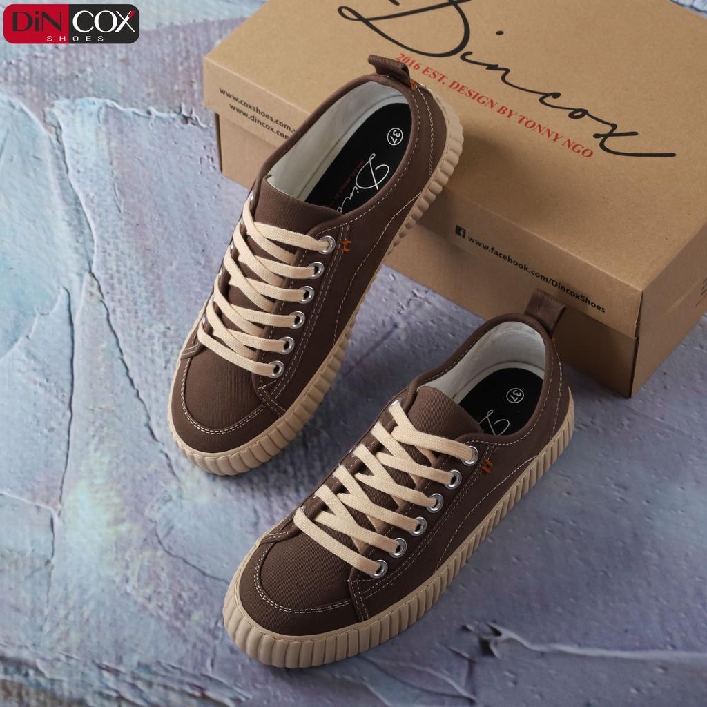 Giày Sneaker Vải Unisex DINCOX D27 Đơn Giản Hiện Đại Chocolate