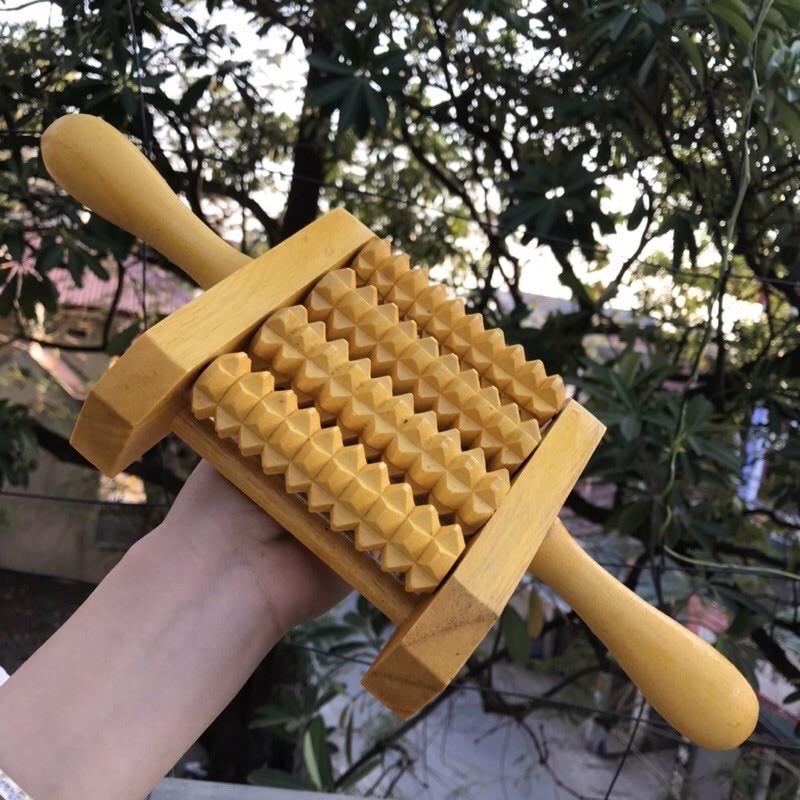 Dụng cụ lăn Masage toàn thân Đa Năng bằng gỗ tự nhiên Giúp lưu thông máu, tăng cường sức khoẻ (MH896.
