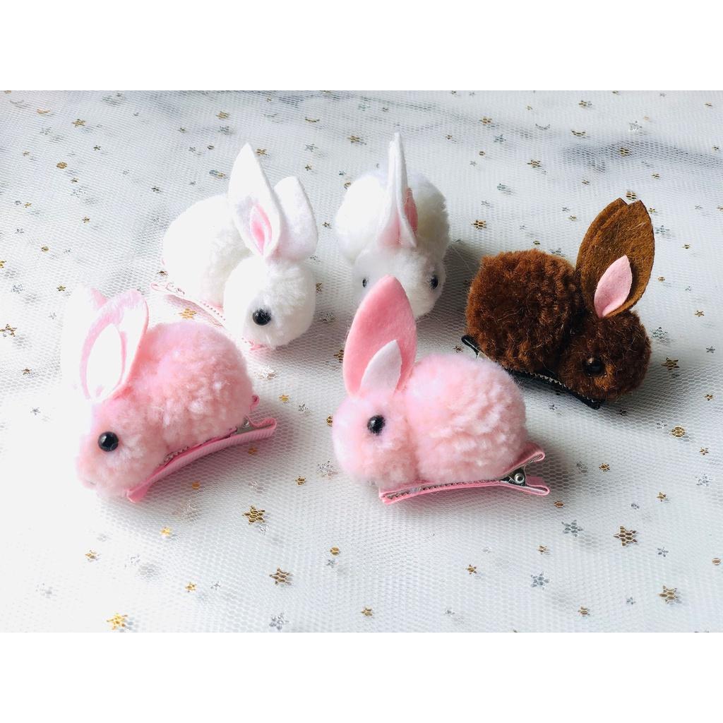 Kẹp tóc mái nhiều kiểu làm từ bông, Kẹp tóc handmade.