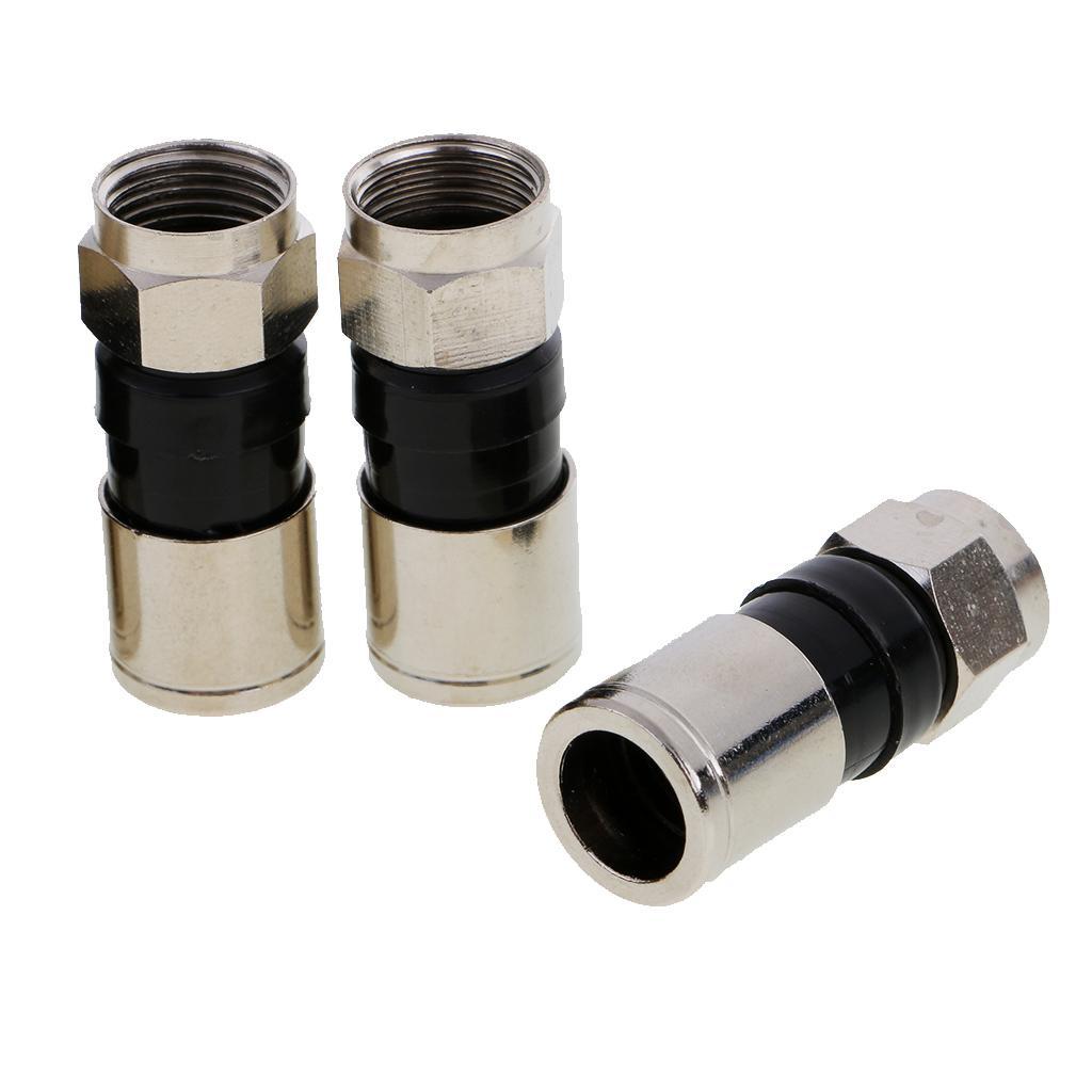 20Pcs   Compression  Plug Connector For RG6 Cable TV Set-top Box