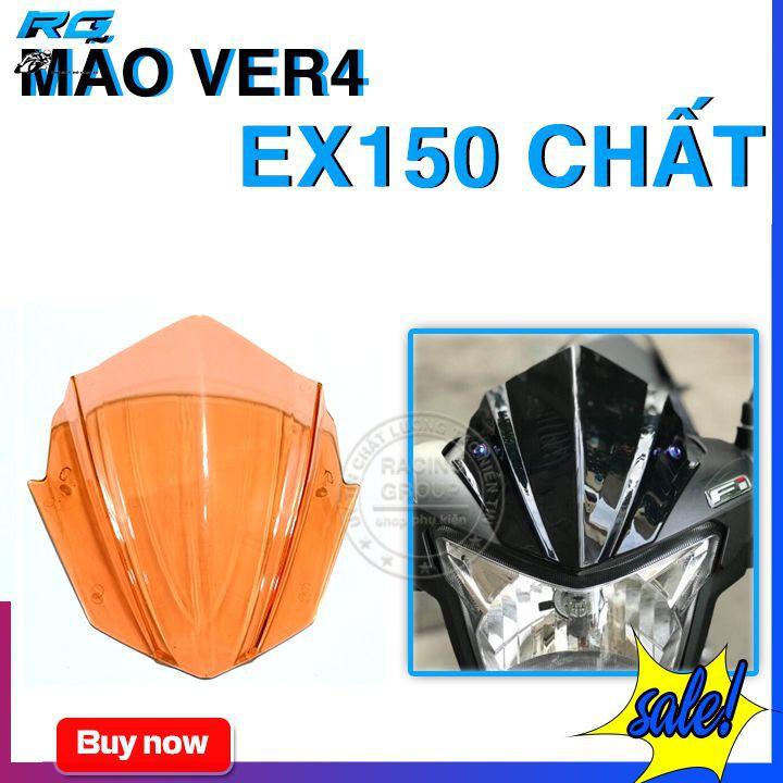 Ốp Đầu Cho Xe Ex150 Mẫu Ver4 Màu Cam Trong Suốt