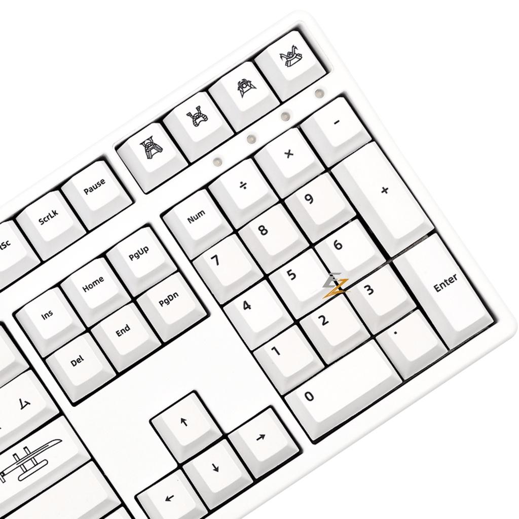 Keycap Cho Bàn Phím Cơ Katana White Thick PBT Cherry Profile 128 Phím