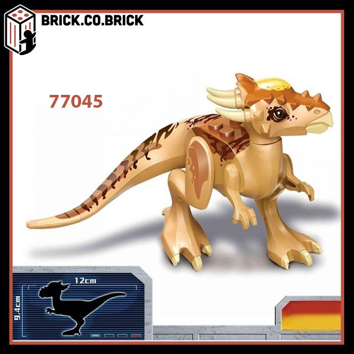 Đồ chơi Lắp ráp Trẻ em minifig Mô hình Khủng long Nâu Ăn thịt Dinosaur Hung dữ 77045