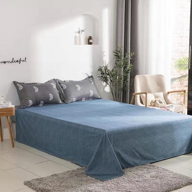 Chăn Ga Gối Đệm -Sét Chăn Ga Gối Cầu Vồng Ghi PolyCotton
