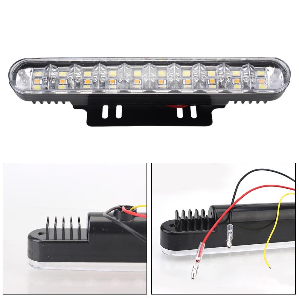Bộ 2 Đèn Led Chạy Ban Ngày Drl 12v Ánh Sáng Trắng Vàng Cho Xe Hơi