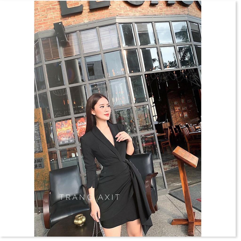 Đầm vest tà bèo tay dài - sang chảnh