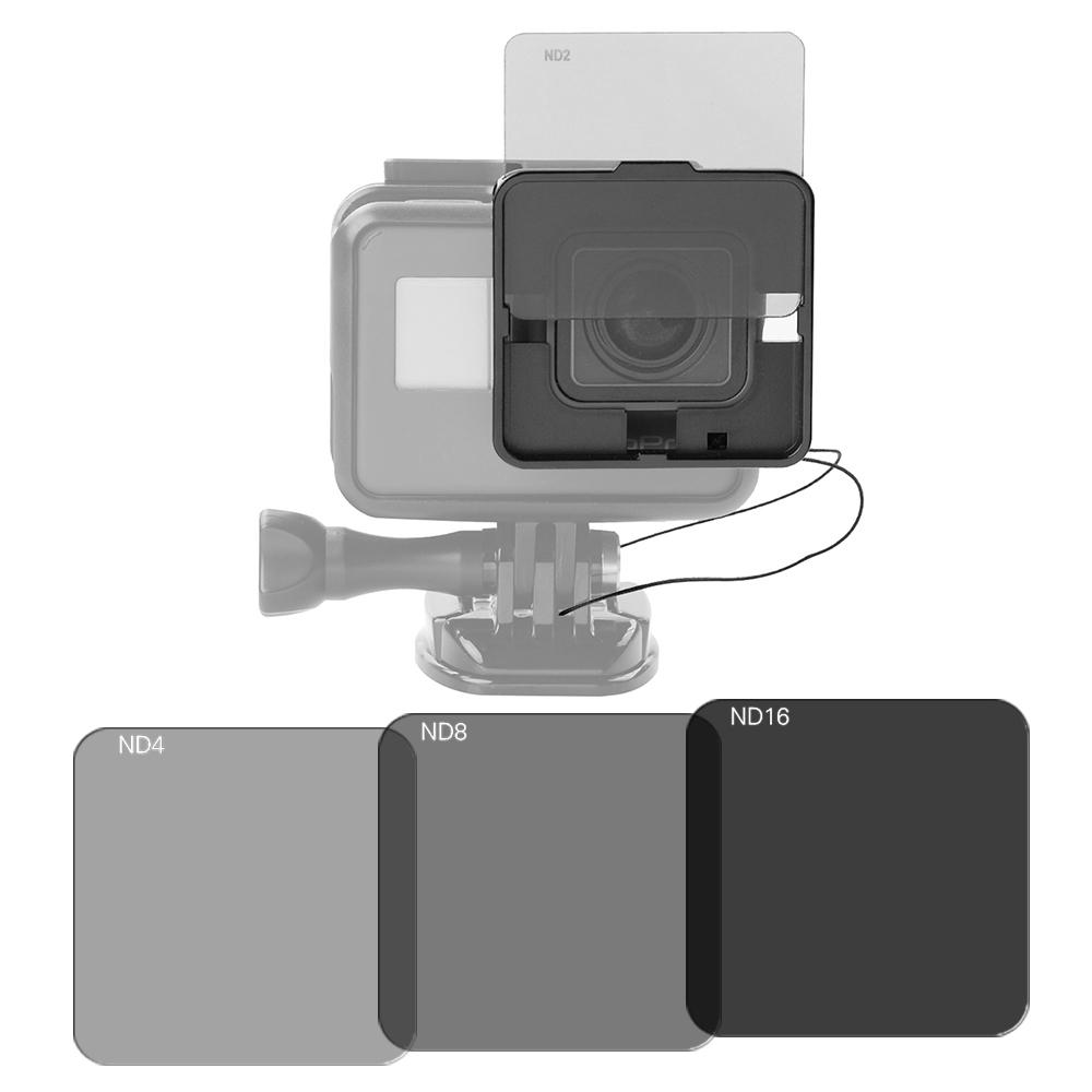 Bộ công cụ bảo vệ  ống kính ND hình vuông  cho máy ảnh khỏa thân GoPro Hero 5 w / Giá đỡ khung gắn