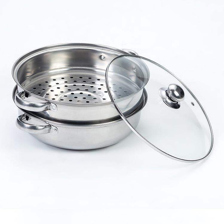 NỒI HẤP XỬNG 2 TẦNG INOX MẶT KÍNH NỒI HẤP BÁNH BAO MẶT KÍNH 28CM