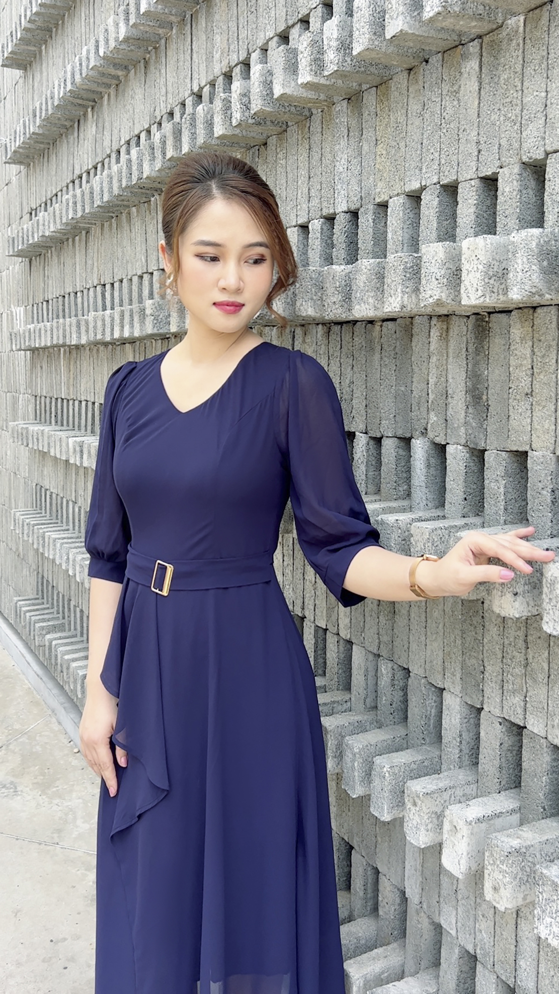 Đầm Quý Bà Sang Trọng [ Linh Trà ] (TM 481) Cao Cấp Vải Voan Chiffon Thoải Mái Quý Phái Bigsize Dễ Mặc Cho Tuổi Trung Niên