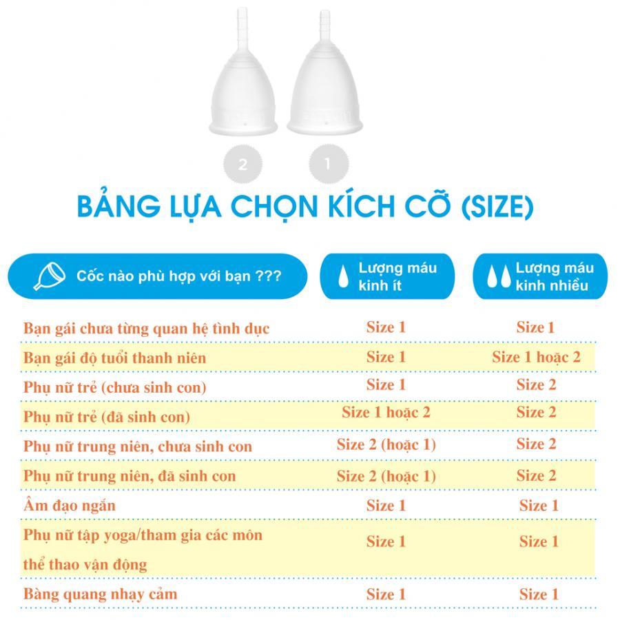 Cốc Nguyệt San Lunette Cao Cấp, Màu Trong Suôt Hộp Hoa