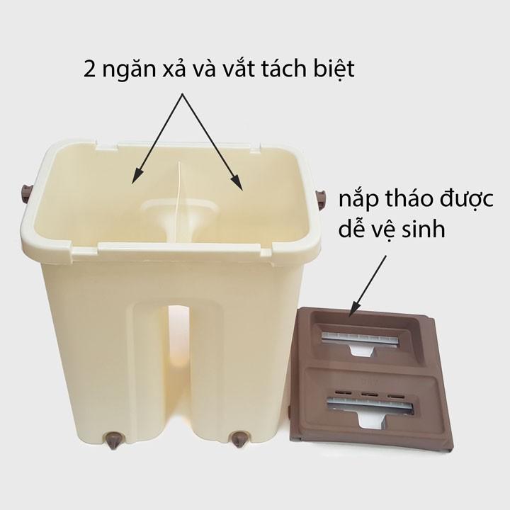 Bộ Cây Lau Nhà Tự Vắt [Size Lớn] Thế Hệ Mới Có Kèm 2 Bông Lau (Tặng Kèm Phần Quà Bí Ẩn) - Loại Tốt