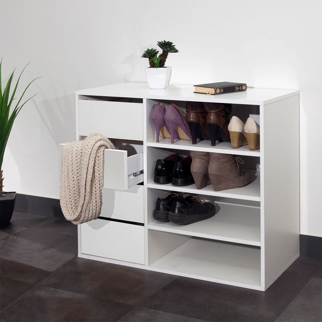 Kệ để giầy gỗ hiện đại SMLIFE Ruxton | Gỗ MDF dày 17mm chống ẩm | D90xR40xC75cm
