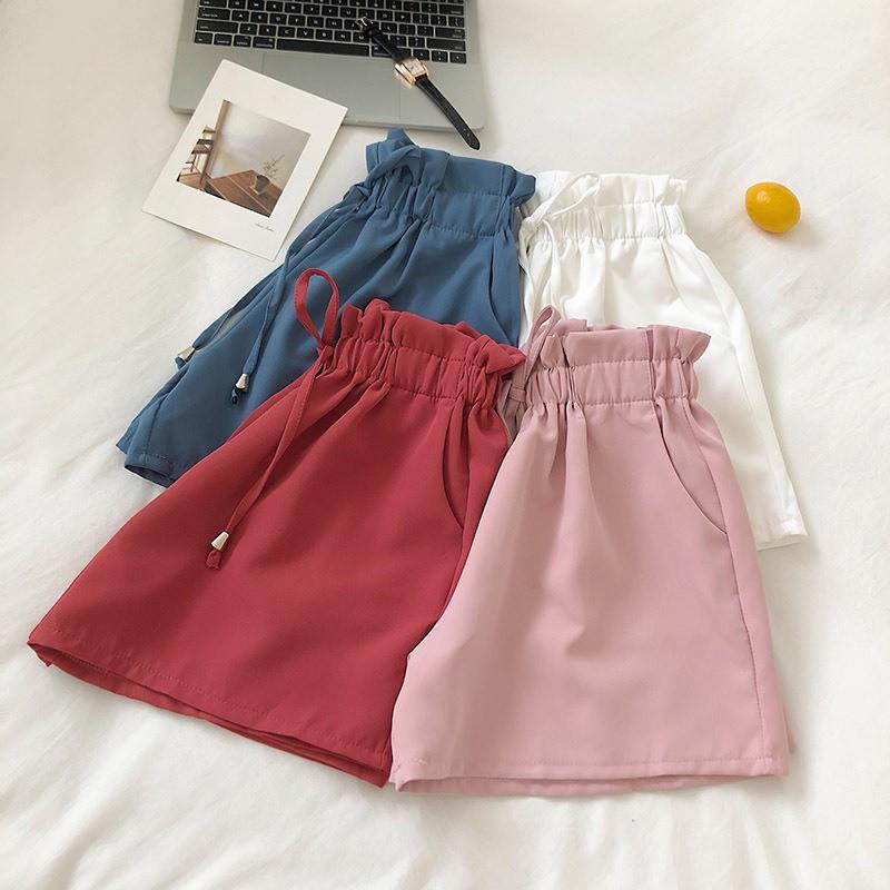 Quần ngắn ống rộng lưng cao cho nữ