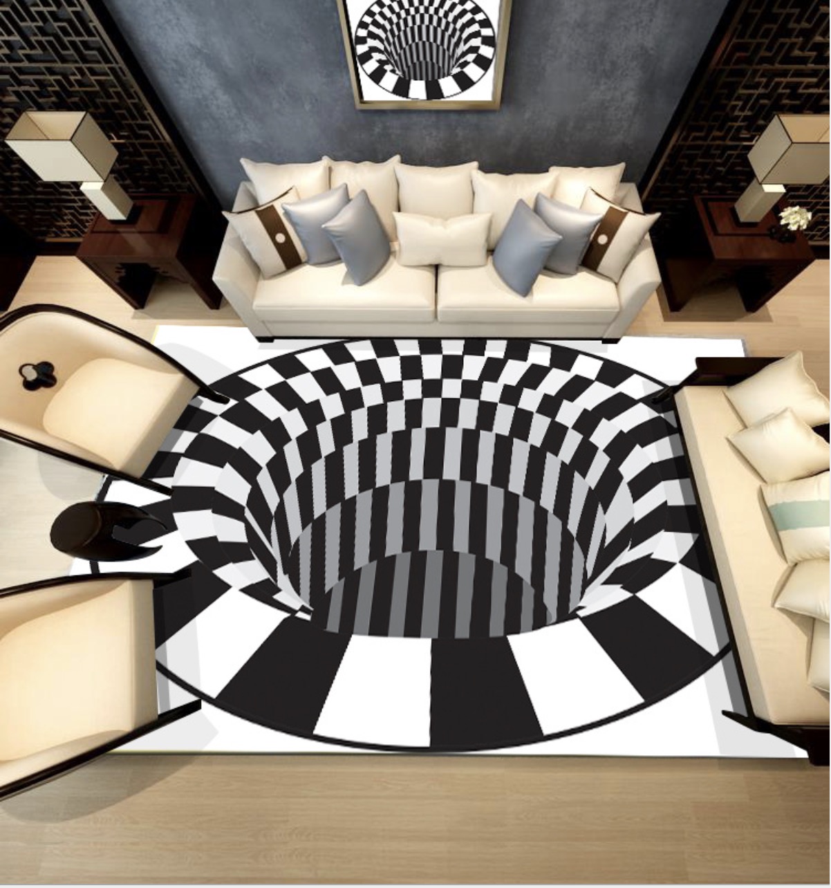 Thảm lót sàn nhà cửa3D illusion sống động