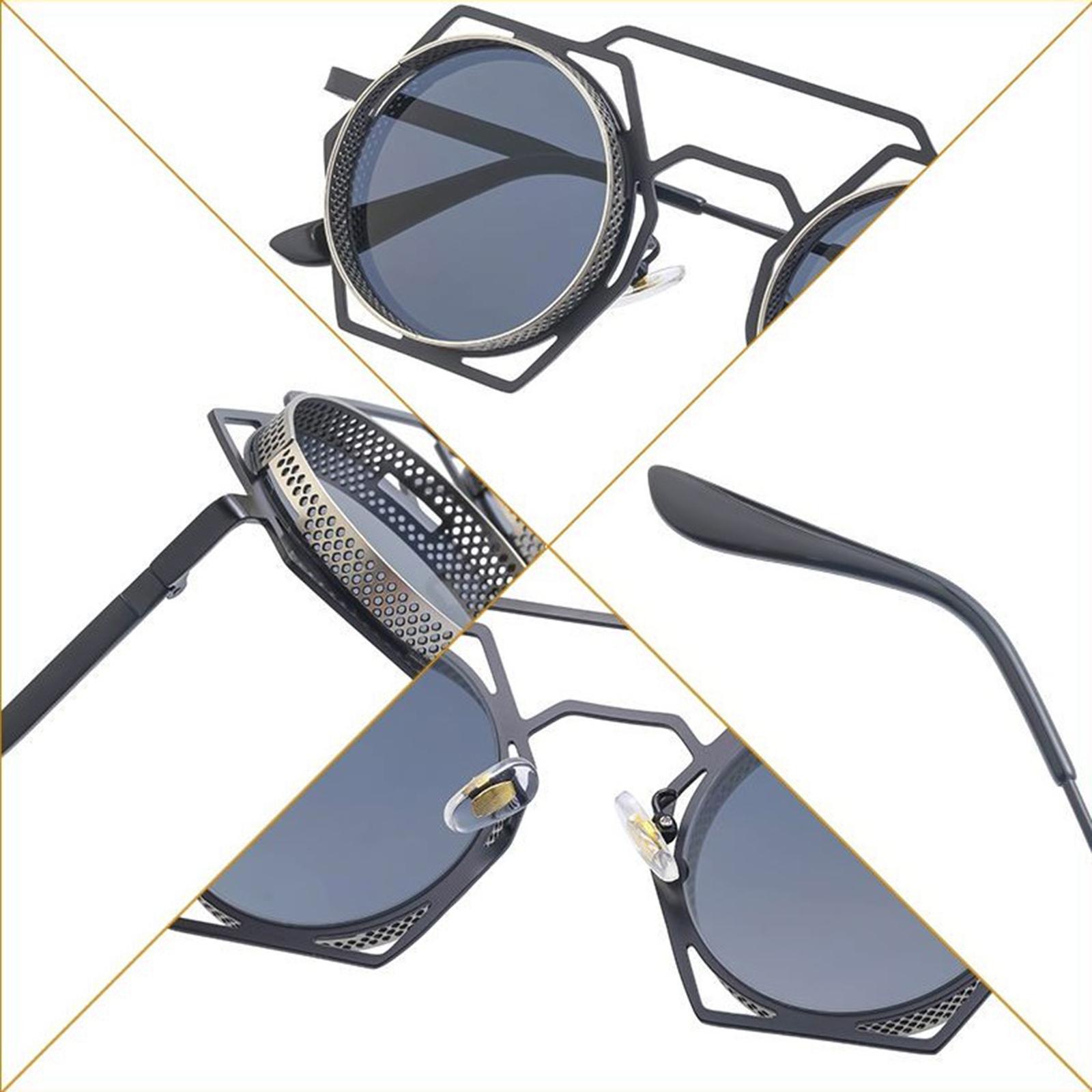 Retro Steampunk Sunglasses Gothic Eyeglasses Circle Glasses for Womens Men Adult