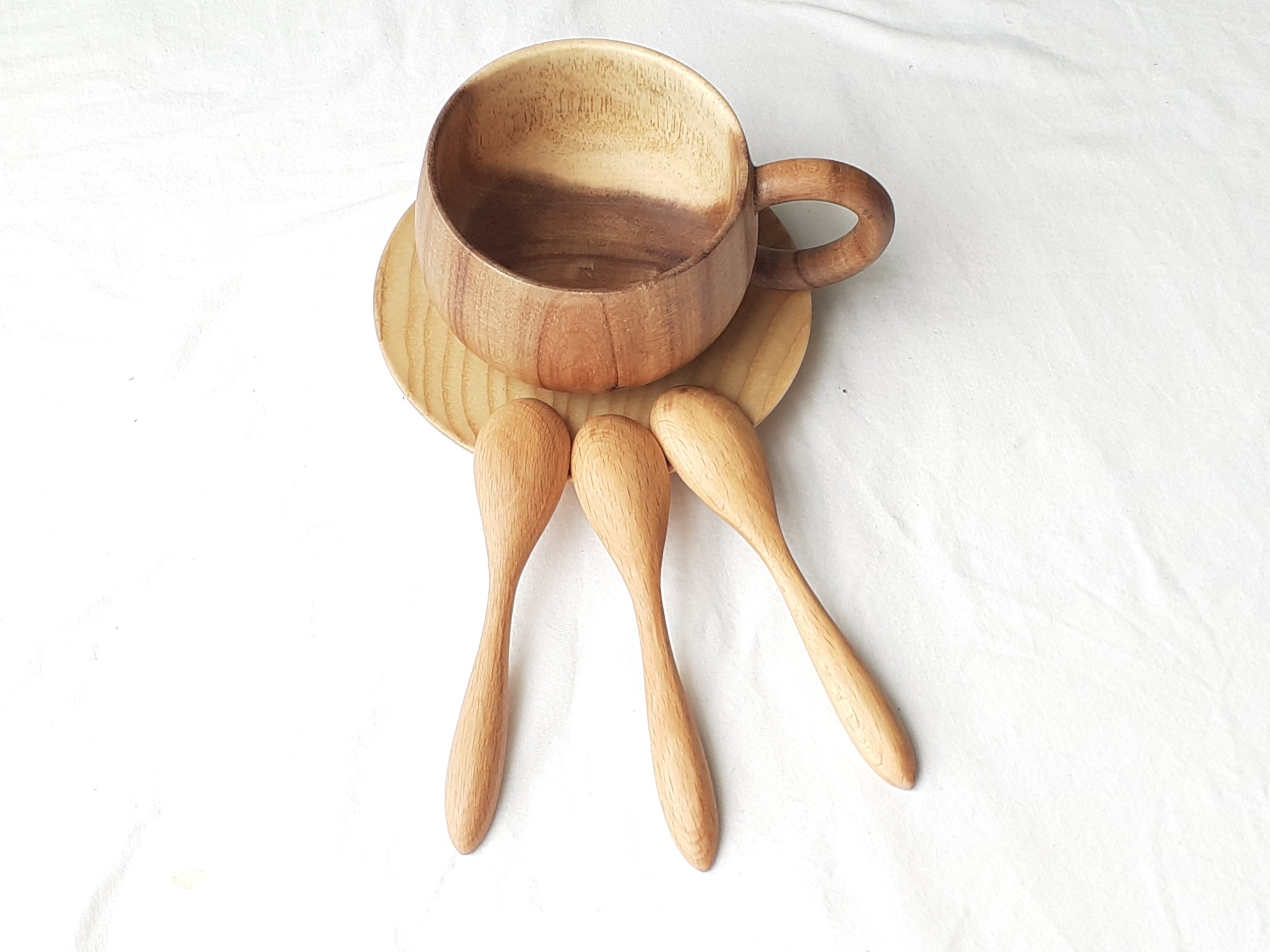 Bộ 6 thìa, muỗng gỗ đào nhỏ uống trà, cafe 12 cm x 2.4 cm