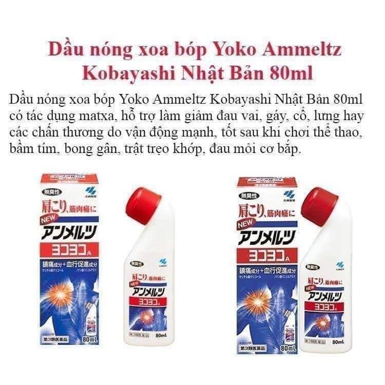 Dầu nóng xoa bóp Yokoyoko Ammeltz Kobayashi 80ml