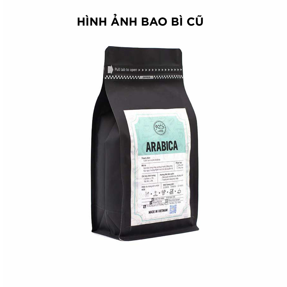 Cà Phê Hạt Arabica Rang Mộc Nguyên Chất - 90S Coffee Vietnam - 100% Cà Phê Sạch Cao Cấp - Túi 250g