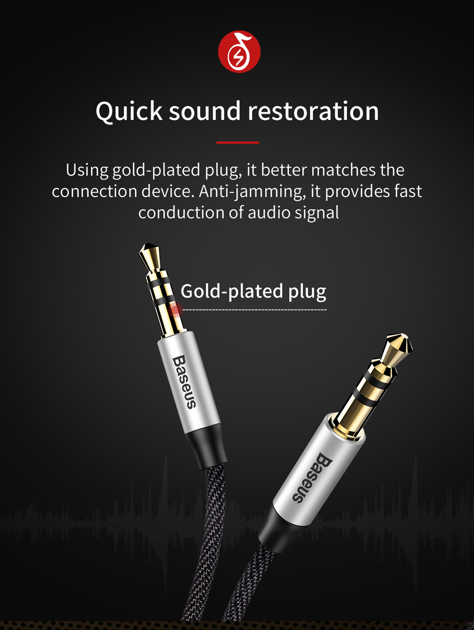 Dây cáp âm thanh Baseus Yiven Audio Cable M30 chất lượng cao AUX Audio 3.5 - Hàng chính hãng