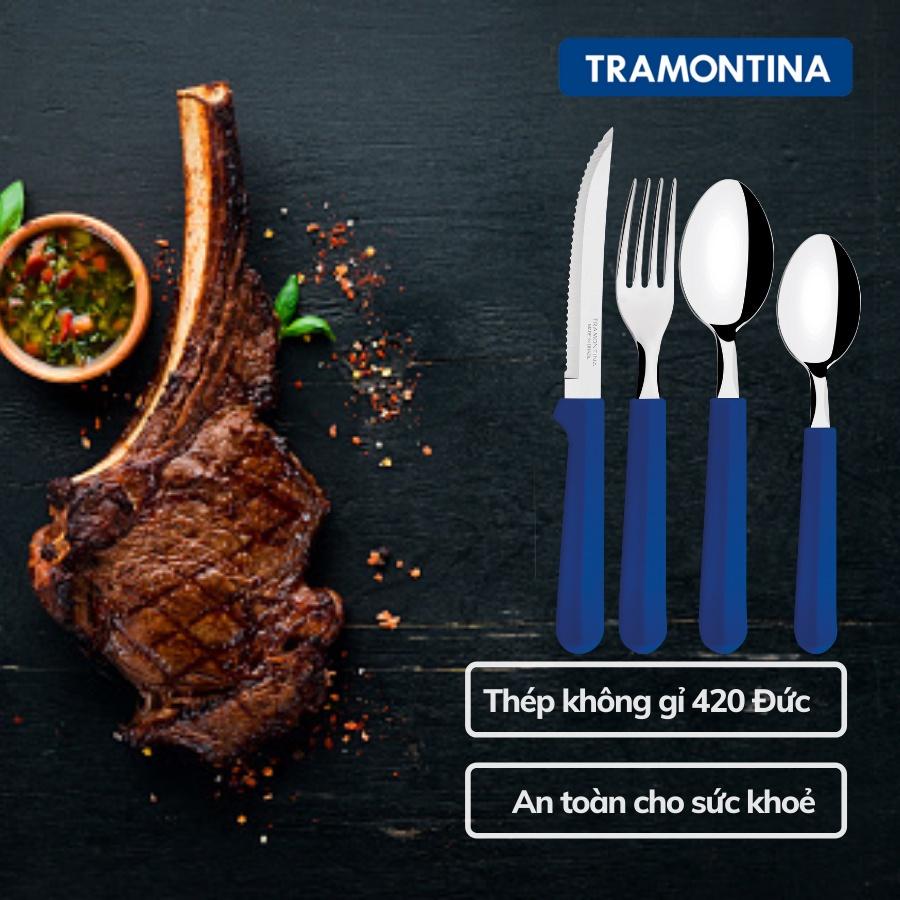Bộ Dao Thìa Dĩa Bàn Ăn Tramontina TULUM 25 Món Kèm Khay Nhựa PP Sản Xuất Tại Brazil