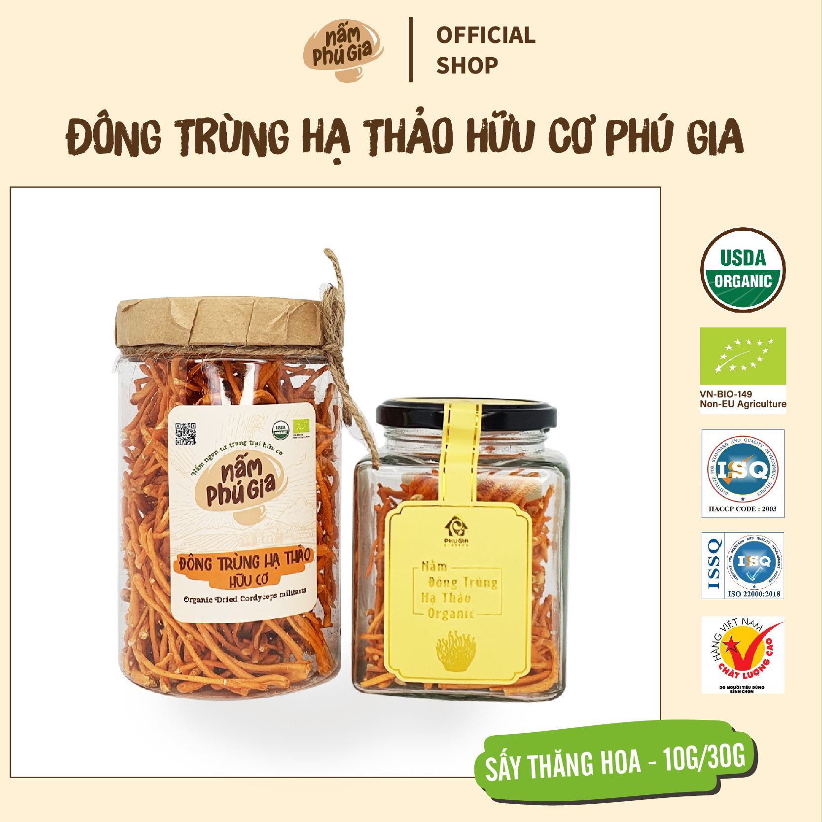 - Đông trùng hạ thảo hữu cơ hộp 30g