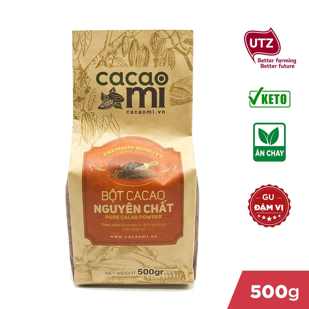 Bột cacao nguyên chất không đường - Gu đậm đà chuẩn vị ca cao - CACAOMI Premium loại xuất khẩu 500g