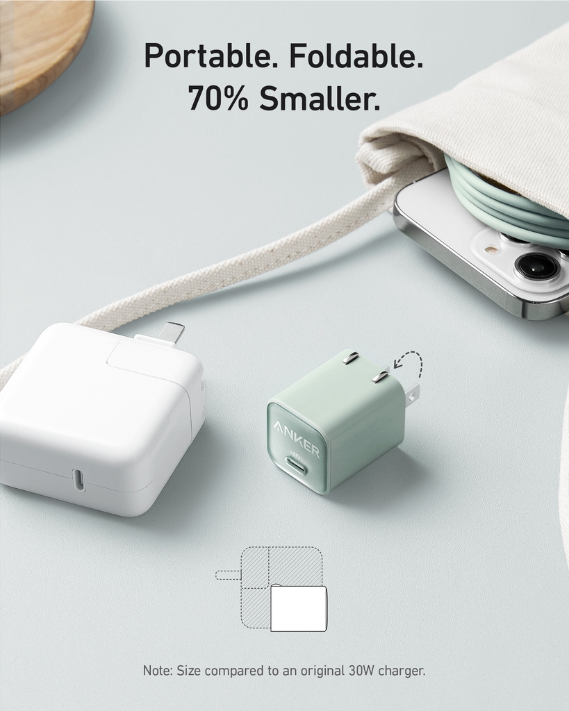 Sạc ANKER 511 Nano 3 30W 1 cổng USB-C PiQ 3.0 tương thích PD - A2147 - Hỗ trợ sạc nhanh 30W cho iPhone 13 trở lên.