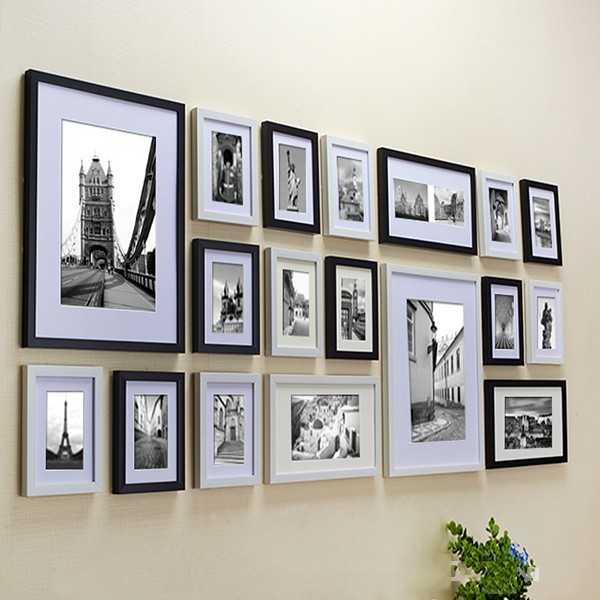Bộ 18 Khung ảnh Composite Treo Tường Phòng Khách, quán Cafe KA1804 Miễn phí phụ kiện.