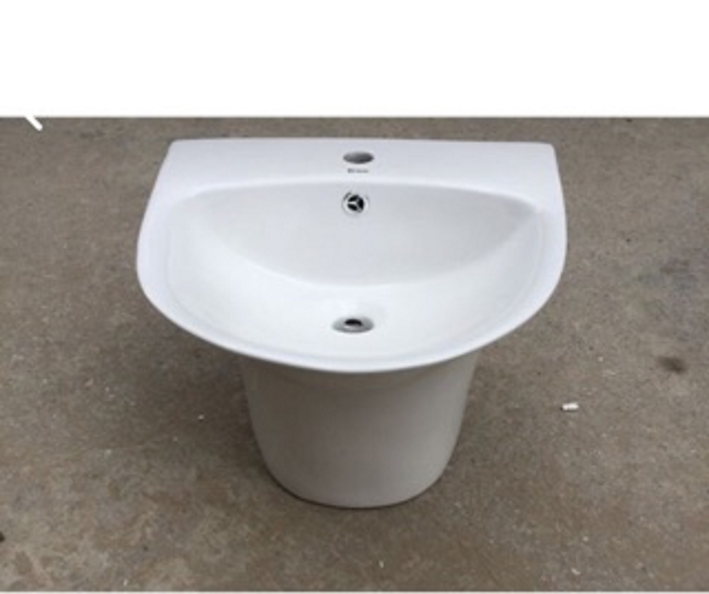 Chậu Lavabo GRVL 2812 Treo Tường liền chân tròn