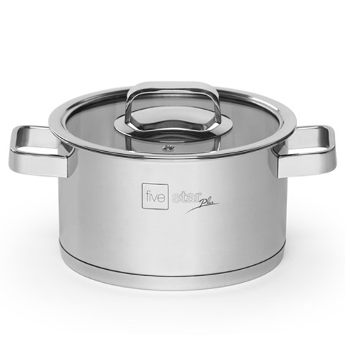 Nồi inox 304 Fivestar 3 đáy quai vuông nắp kính,dùng được bếp từ ,tặng 5 muỗng